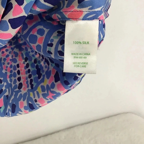 Lilly Pulitzer Zeta Sleeveless Silk Top Multicolor Summer Beach Size Small - Picture 6 of 7
